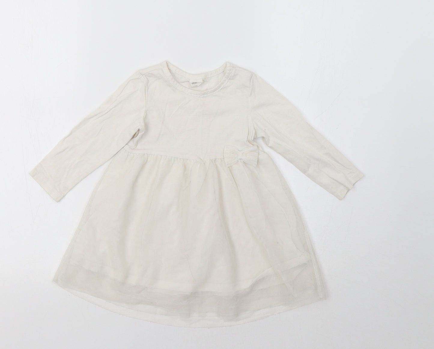 H&M< Baby White   Fit & Flare  Size 9-12 Months