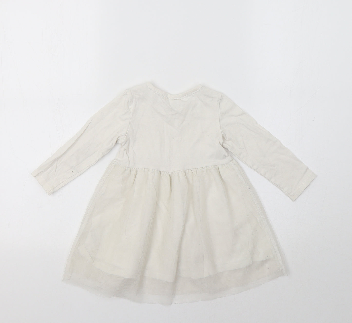 H&M< Baby White   Fit & Flare  Size 9-12 Months