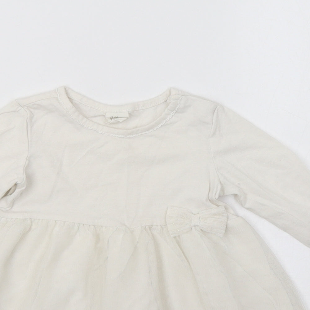 H&M< Baby White   Fit & Flare  Size 9-12 Months