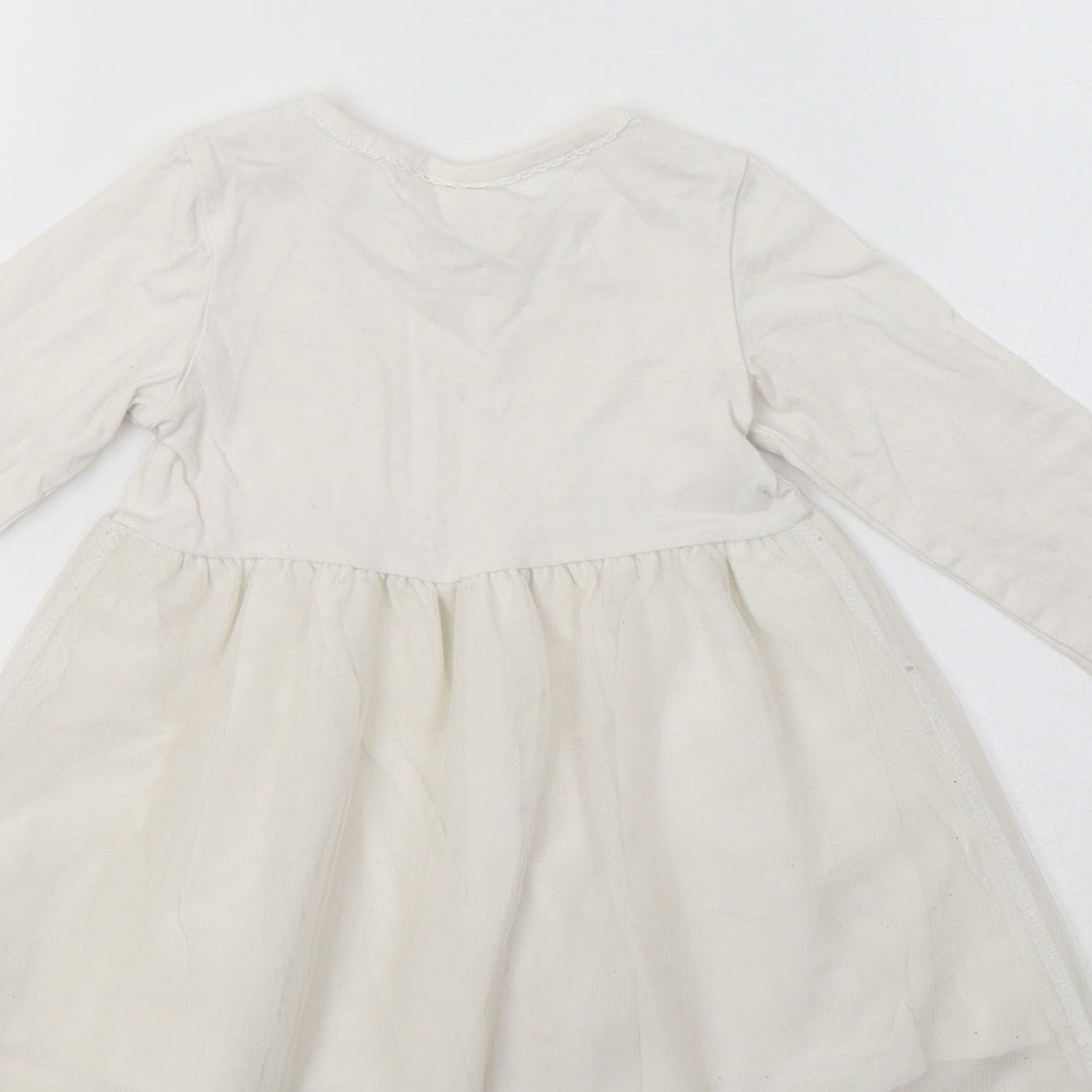 H&M< Baby White   Fit & Flare  Size 9-12 Months
