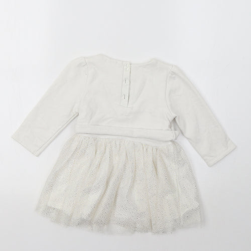 Pepco Baby White   Fit & Flare  Size 18-24 Months  - Heart