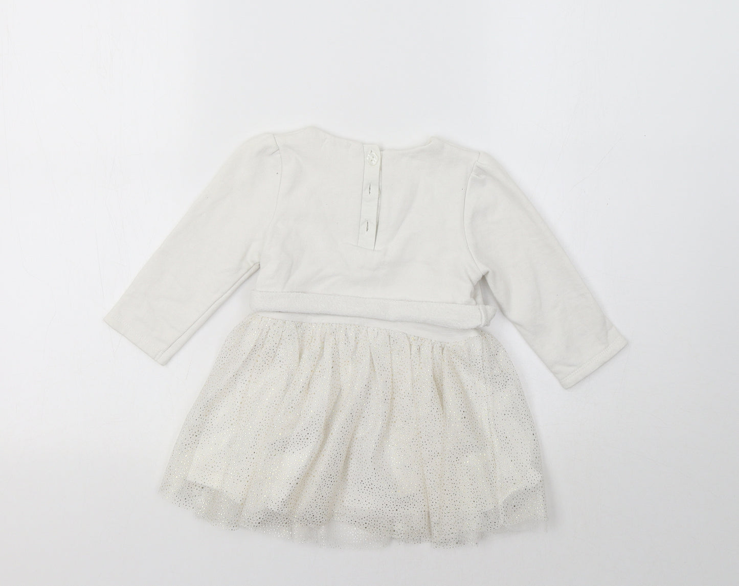 Pepco Baby White   Fit & Flare  Size 18-24 Months  - Heart