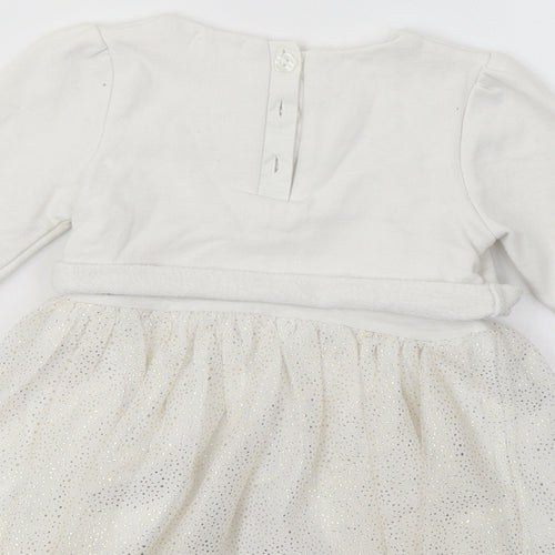 Pepco Baby White   Fit & Flare  Size 18-24 Months  - Heart