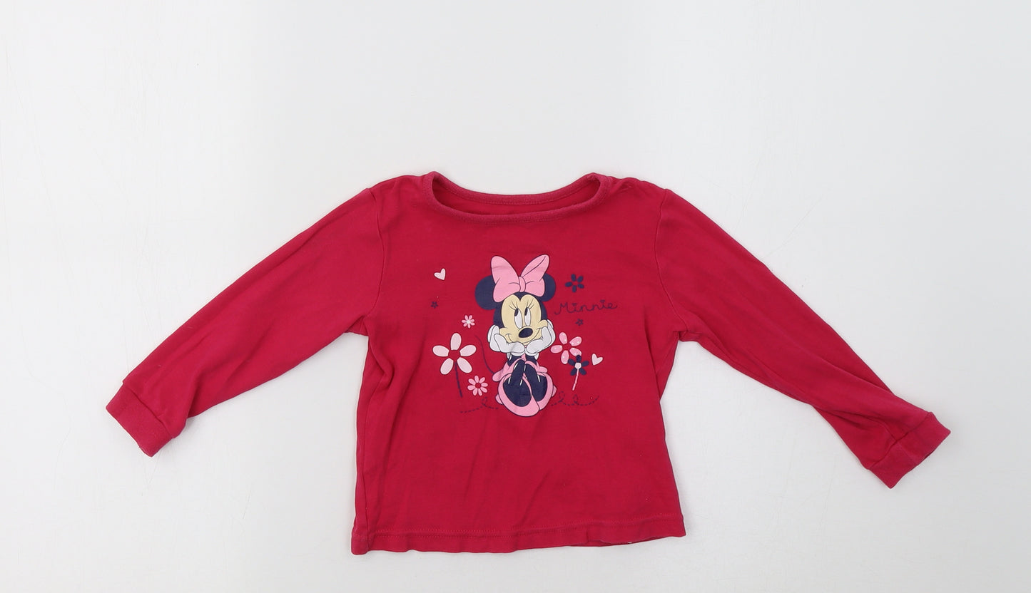 George Baby Pink   Basic T-Shirt Size 18-24 Months  - Minnie Mouse