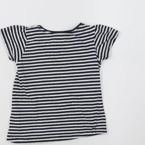 Primark Baby Blue Striped  Basic T-Shirt Size 18-24 Months  - Heart
