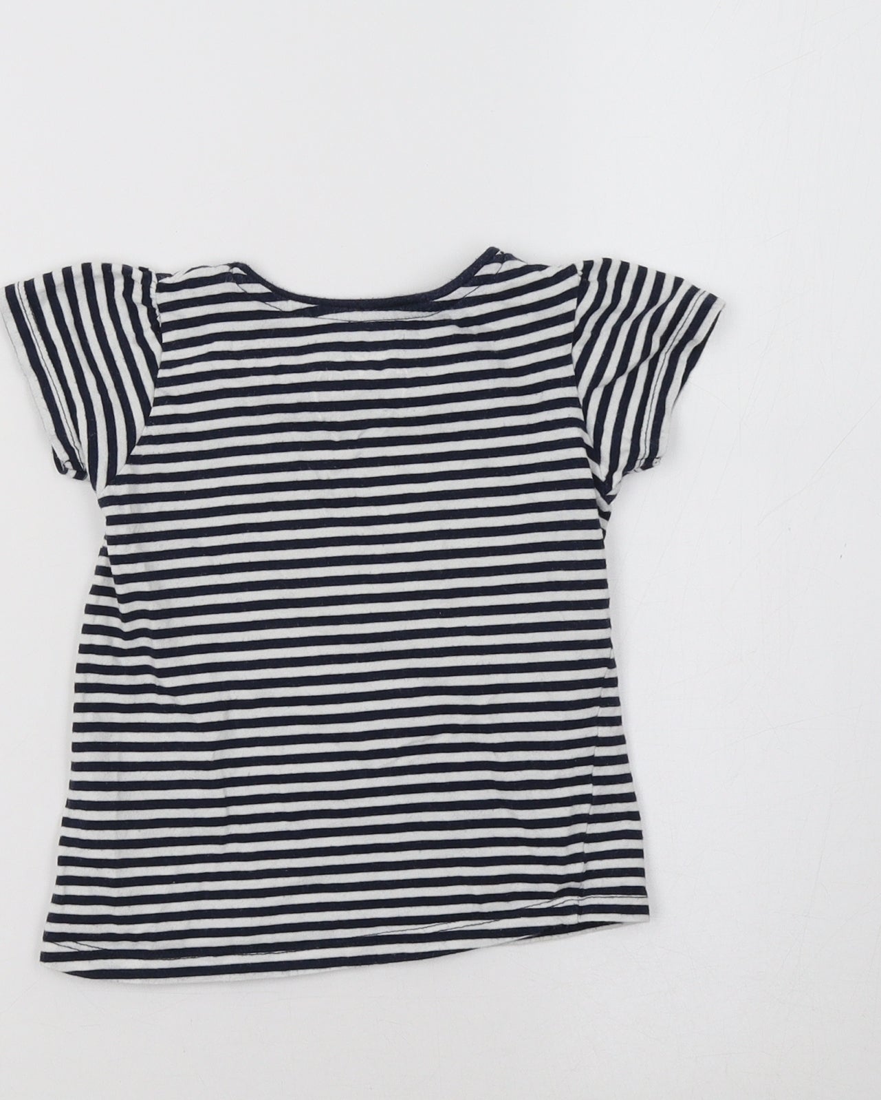 Primark Baby Blue Striped  Basic T-Shirt Size 18-24 Months  - Heart