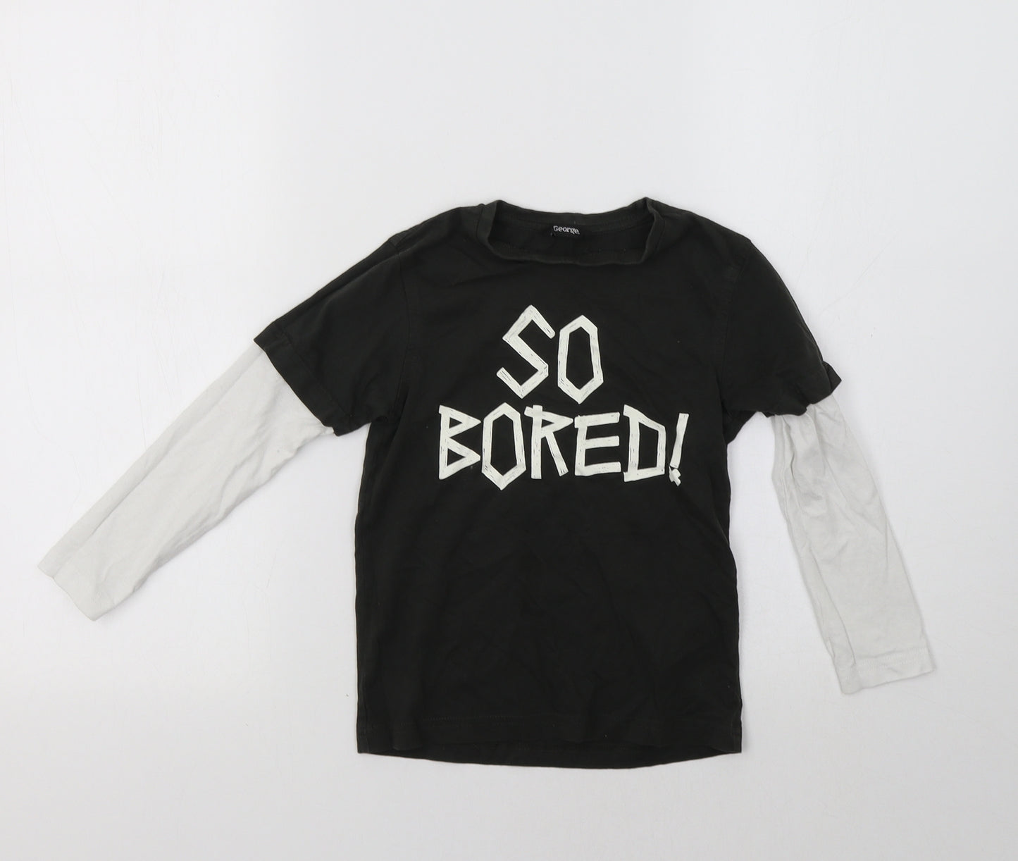 George Boys Green Colourblock  Basic T-Shirt Size 5-6 Years