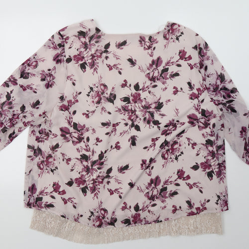 Bonmarché Womens Pink Floral  Tunic Blouse Size 20