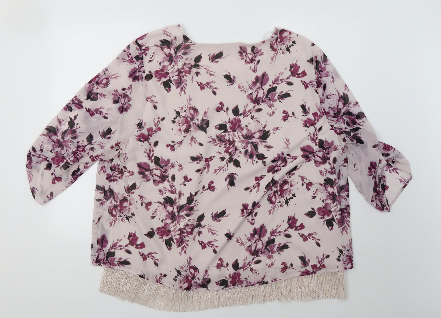 Bonmarché Womens Pink Floral  Tunic Blouse Size 20