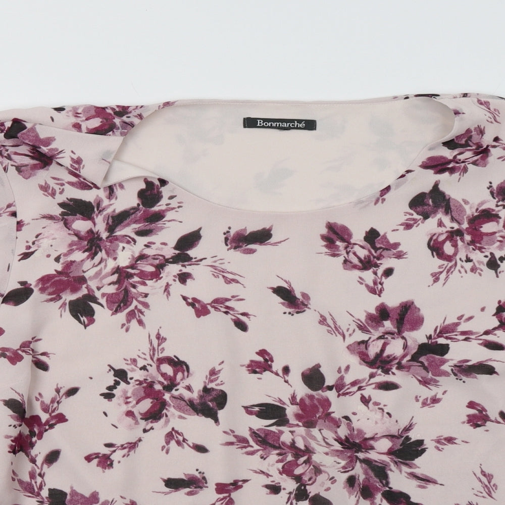 Bonmarché Womens Pink Floral  Tunic Blouse Size 20