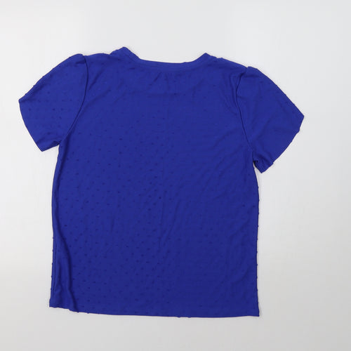 M&S Womens Blue Polka Dot  Basic Blouse Size 10
