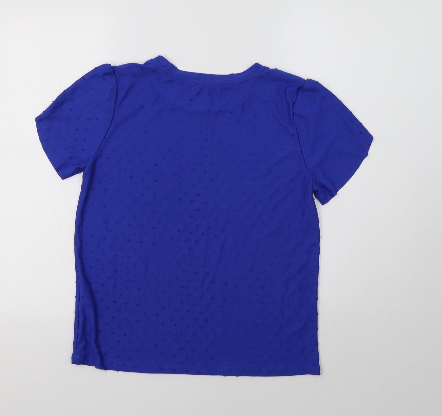 M&S Womens Blue Polka Dot  Basic Blouse Size 10