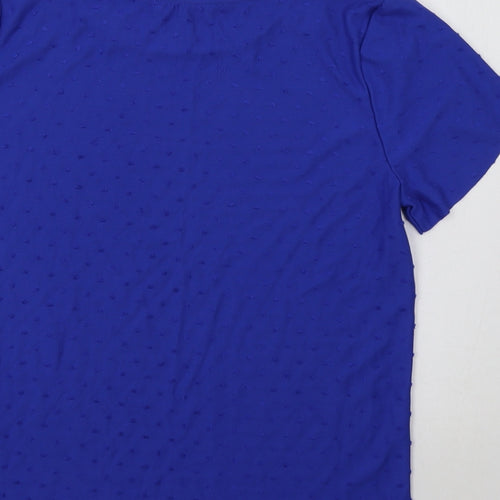 M&S Womens Blue Polka Dot  Basic Blouse Size 10