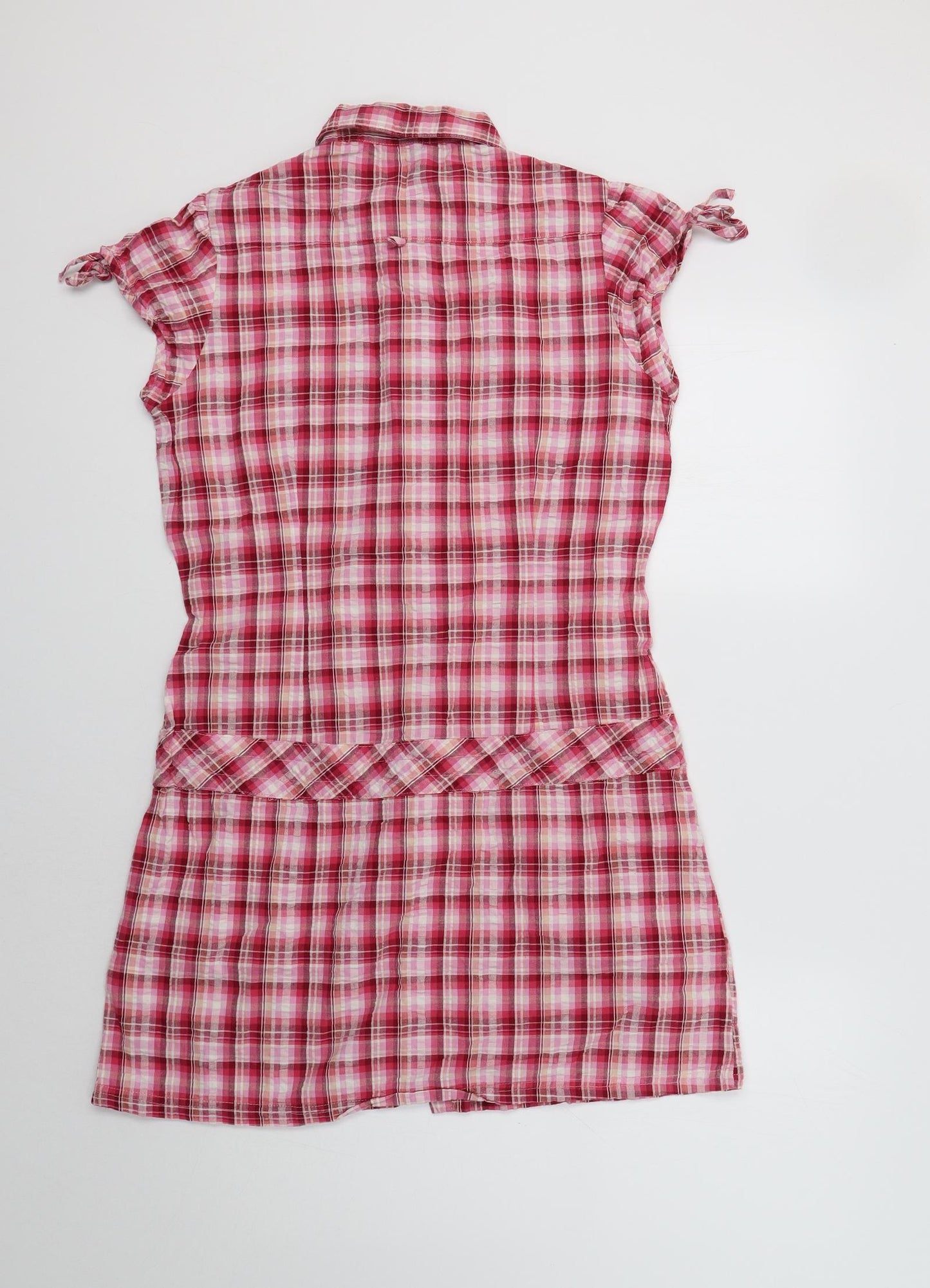New Look Womens Pink Check  Shirt Dress  Size 12