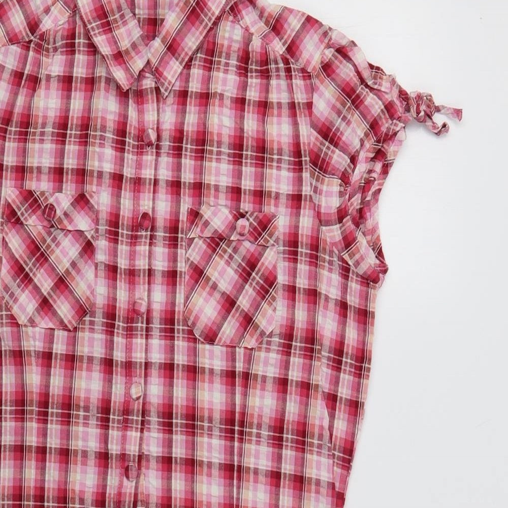 New Look Womens Pink Check  Shirt Dress  Size 12
