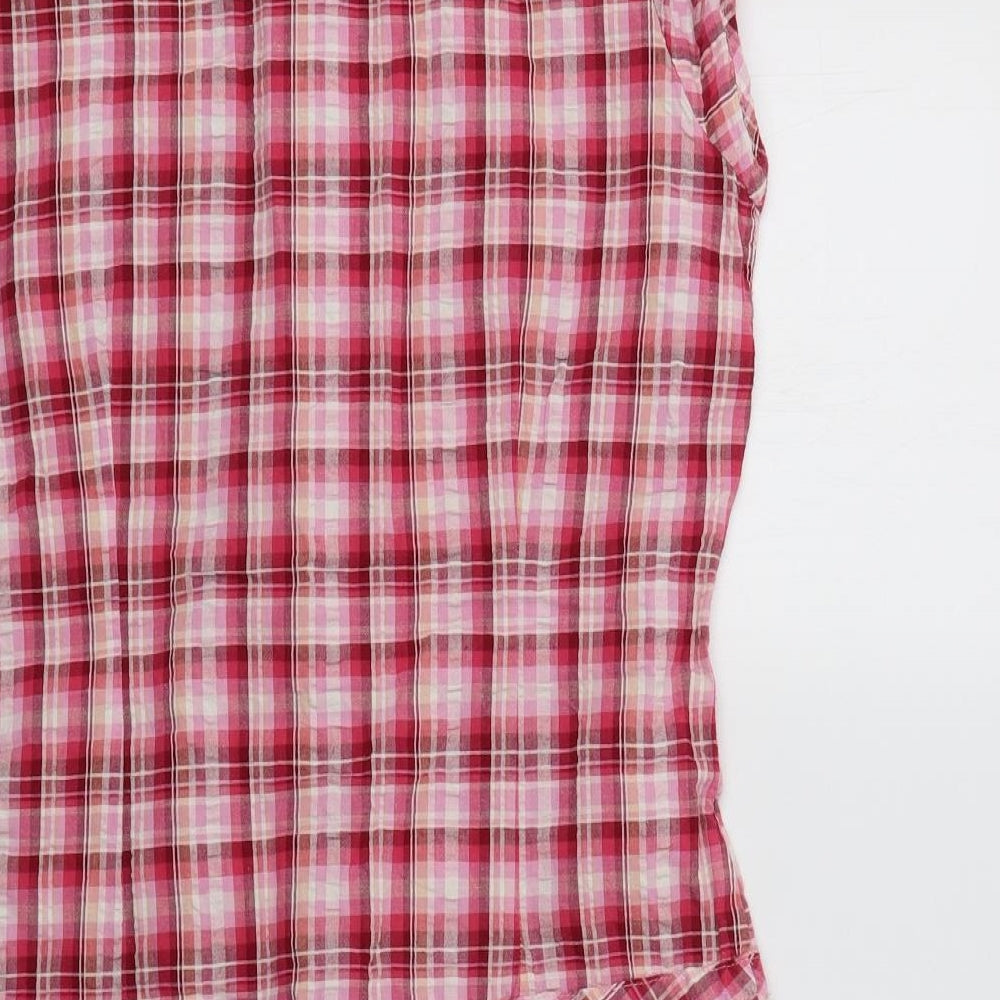 New Look Womens Pink Check  Shirt Dress  Size 12
