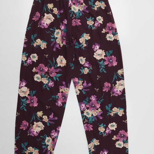 Primark Womens Purple Floral   Pyjama Pants Size 10