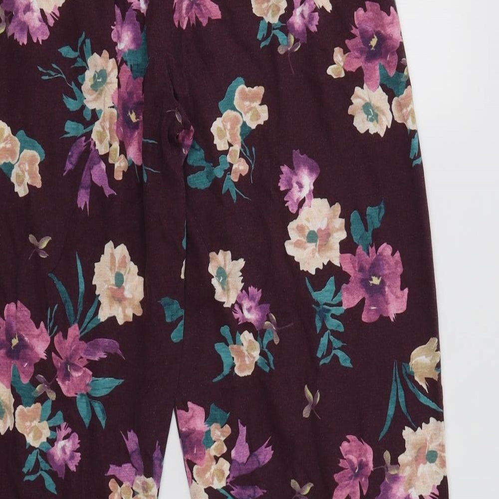 Primark Womens Purple Floral   Pyjama Pants Size 10