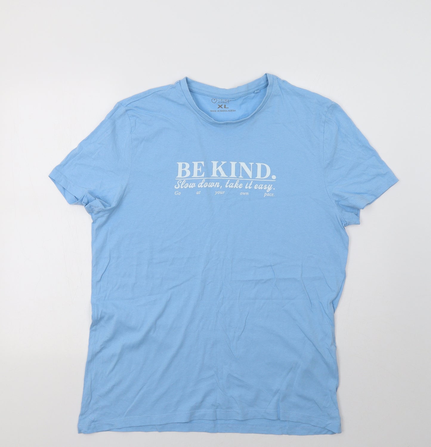 Primark Mens Blue    T-Shirt Size XL  - Be Kind