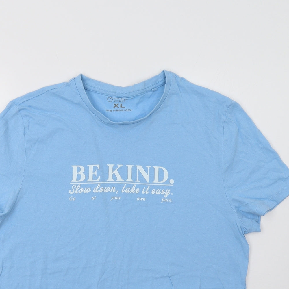 Primark Mens Blue    T-Shirt Size XL  - Be Kind