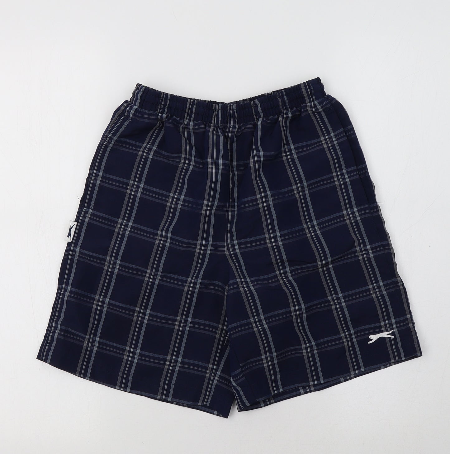 Slazenger Boys Blue Check  Sweat Shorts Size 11-12 Years