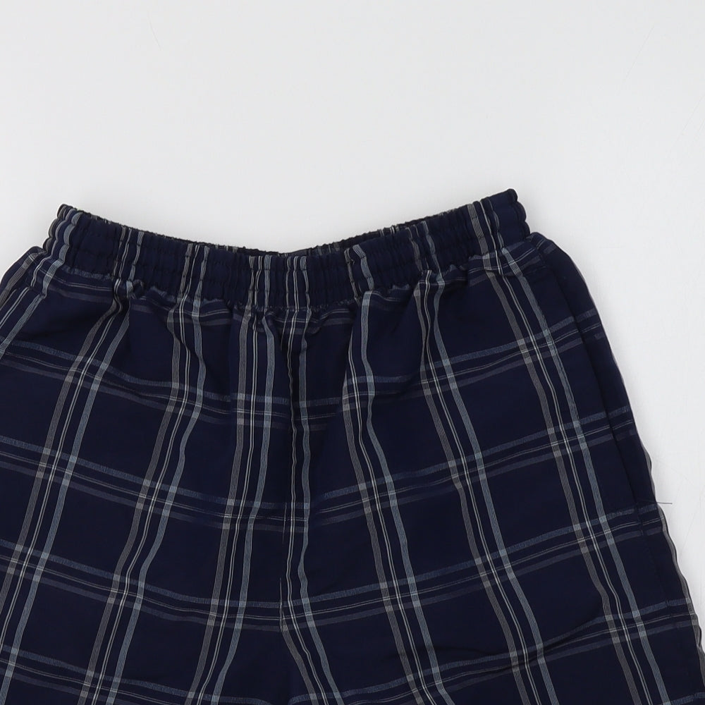 Slazenger Boys Blue Check  Sweat Shorts Size 11-12 Years