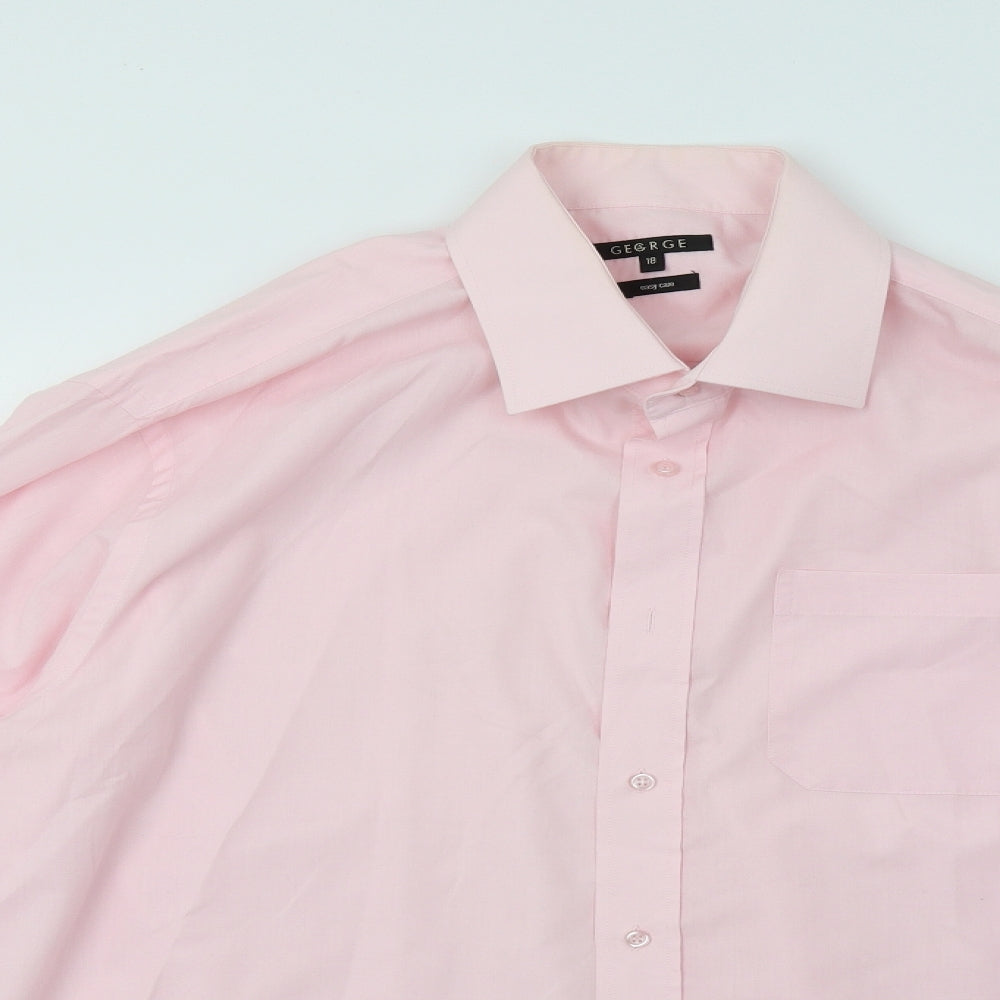 George Mens Pink    Dress Shirt Size 18