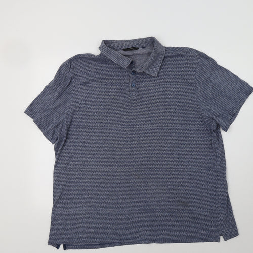 George Mens Blue Geometric   Polo Size 2XL