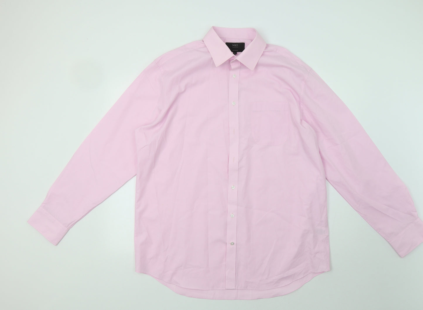 M&S Mens Pink    Dress Shirt Size 17