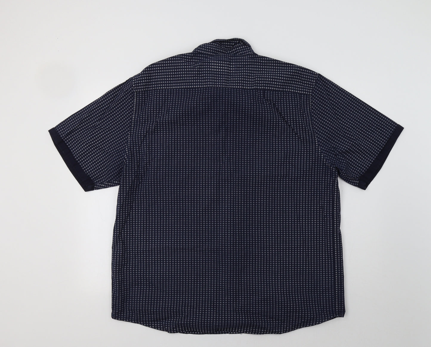 Cambridge Classics Mens Blue Geometric   Button-Up Size 2XL