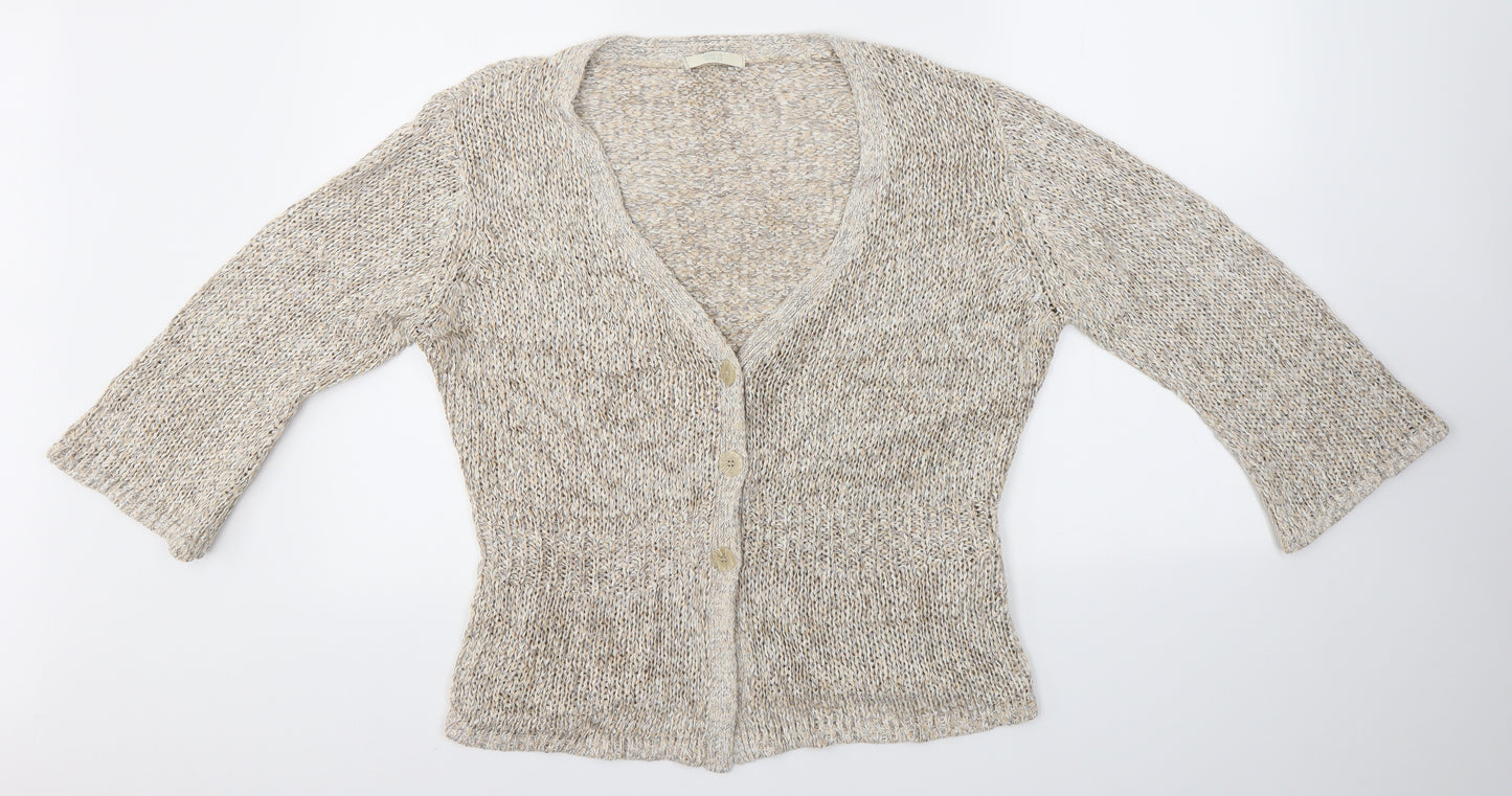 M&S Womens Beige   Cardigan Jumper Size 14