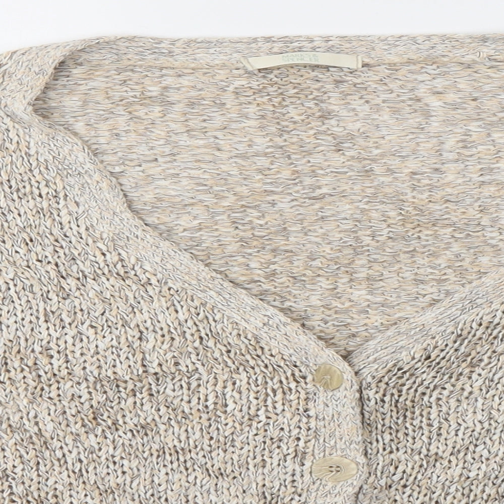 M&S Womens Beige   Cardigan Jumper Size 14