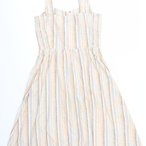 Fat Face Womens Multicoloured Striped  Pinafore/Dungaree Dress  Size 8