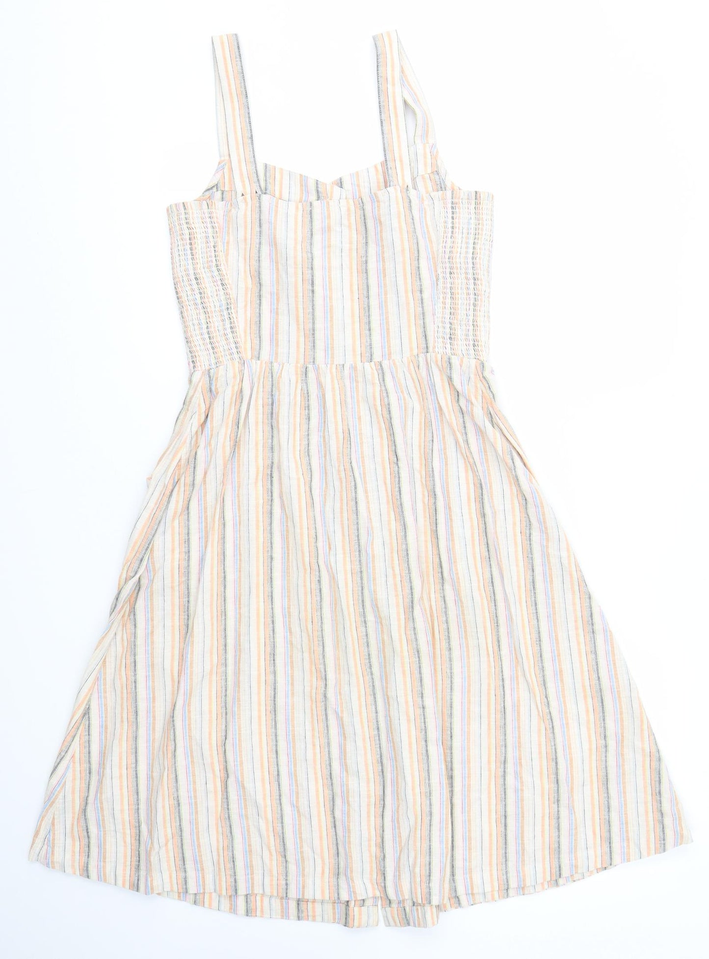 Fat Face Womens Multicoloured Striped  Pinafore/Dungaree Dress  Size 8