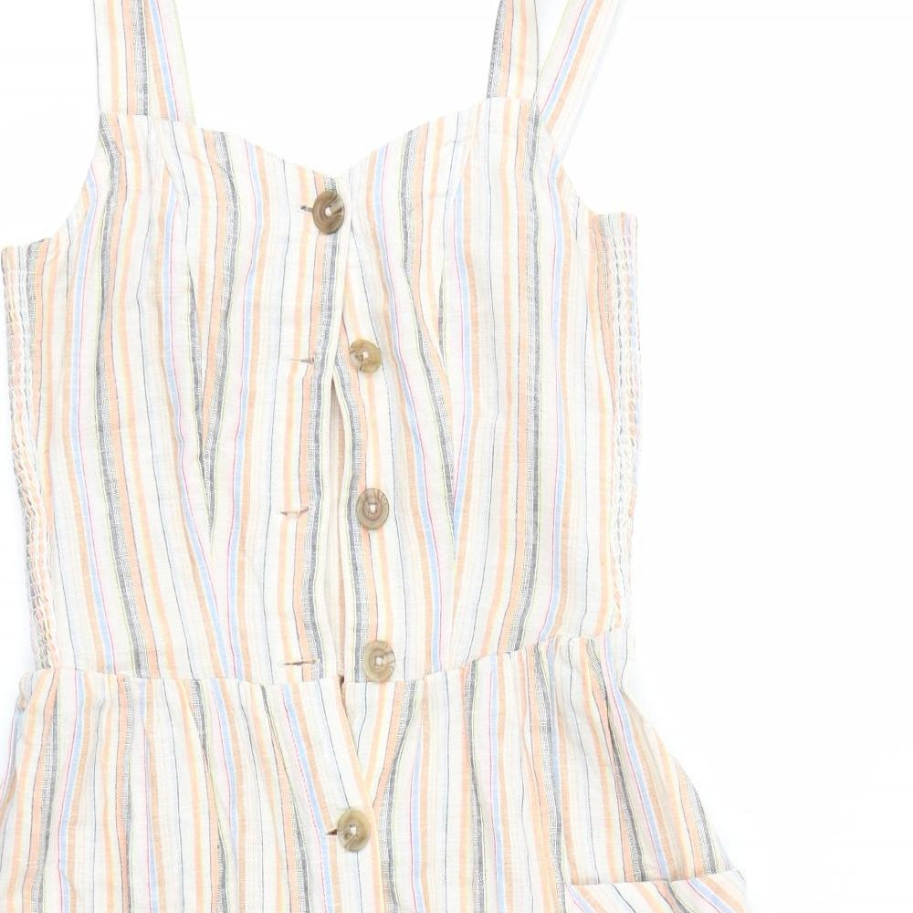 Fat Face Womens Multicoloured Striped  Pinafore/Dungaree Dress  Size 8
