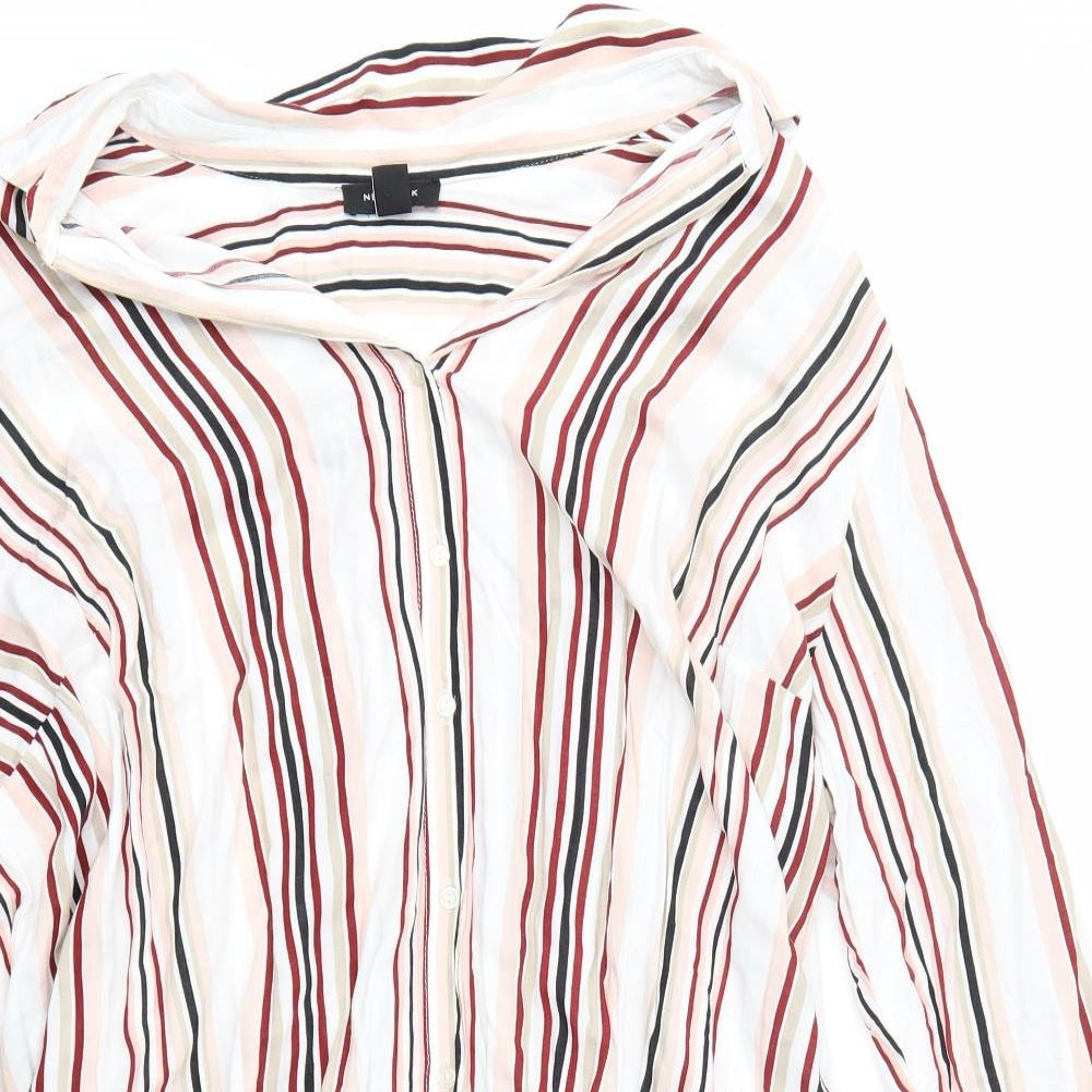 New Look Womens Multicoloured Striped  Basic Button-Up Size 24  - Curves
