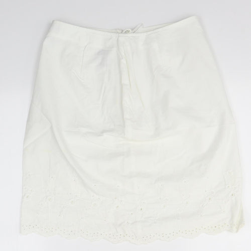 M&S Womens White   A-Line Skirt Size 12
