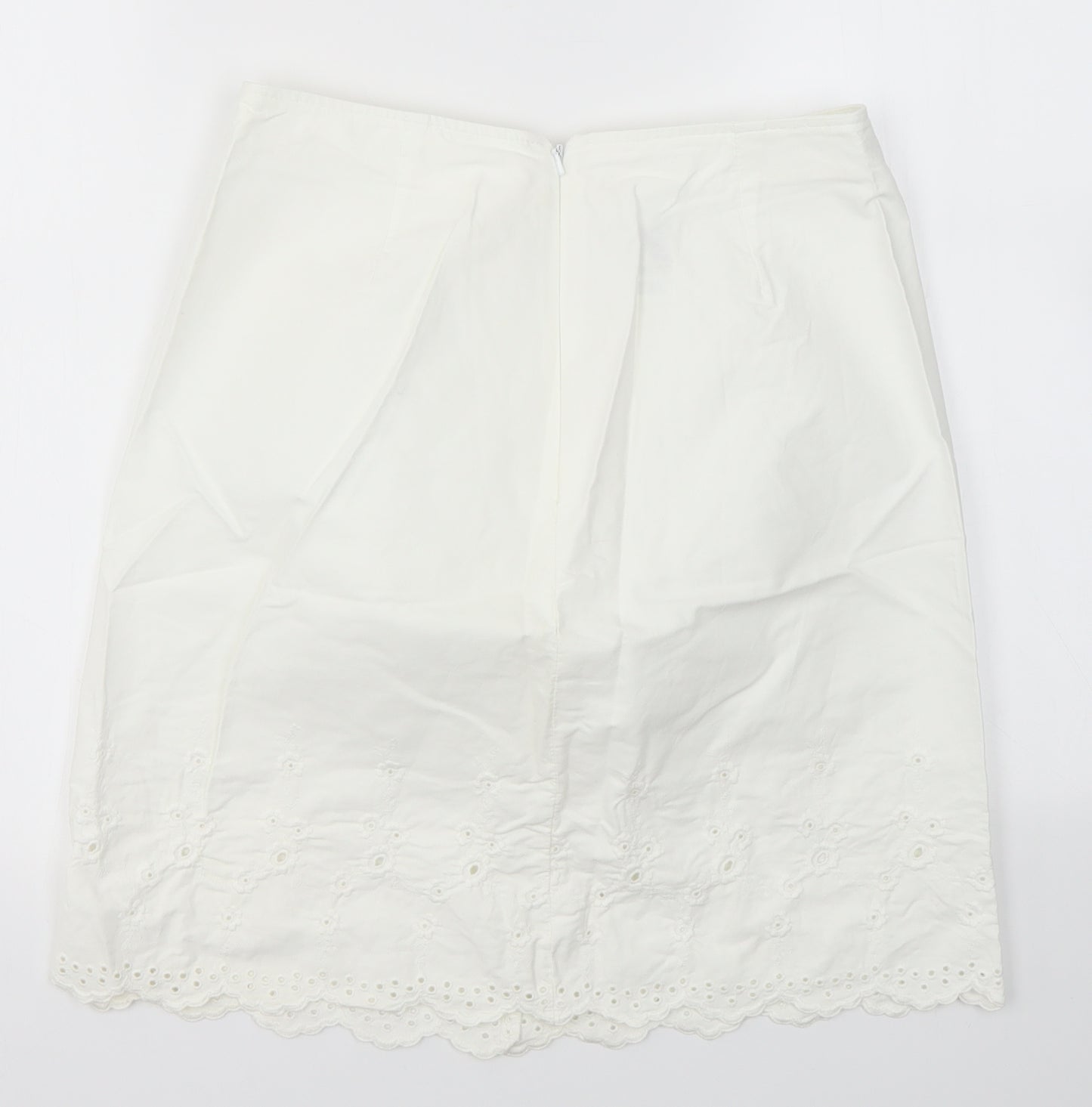 M&S Womens White   A-Line Skirt Size 12