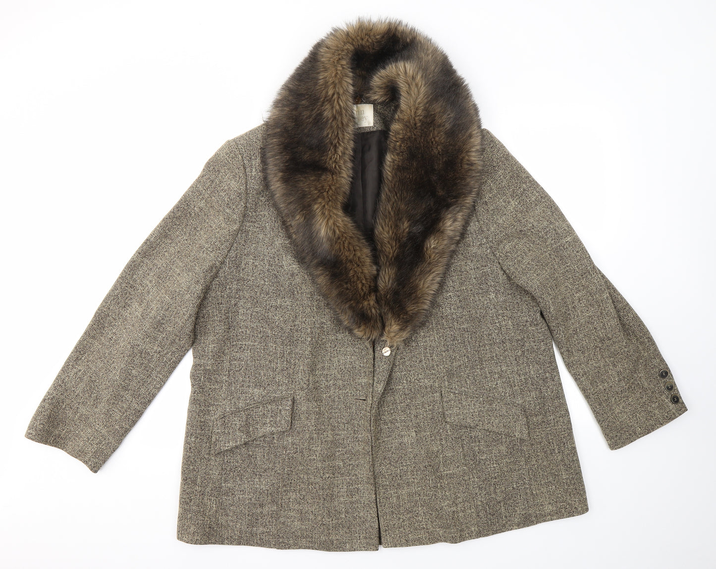 Ann Harvey Womens Brown   Overcoat Coat Size 24
