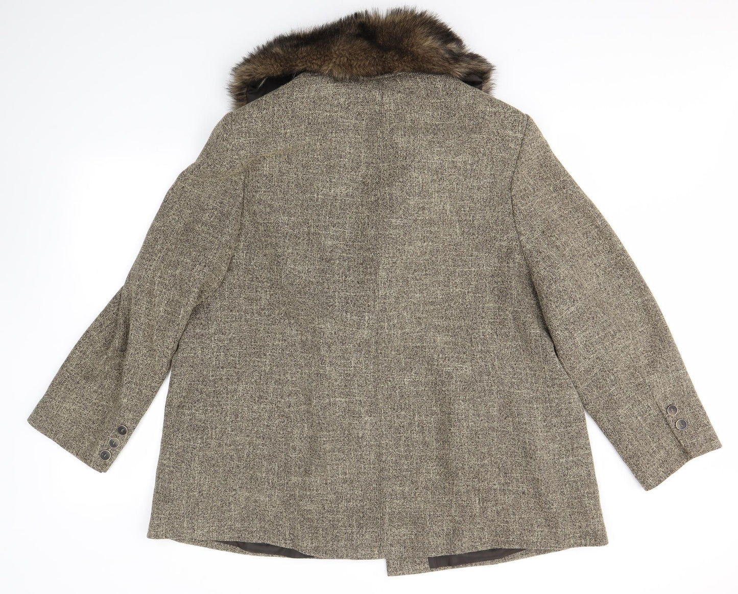 Ann Harvey Womens Brown   Overcoat Coat Size 24