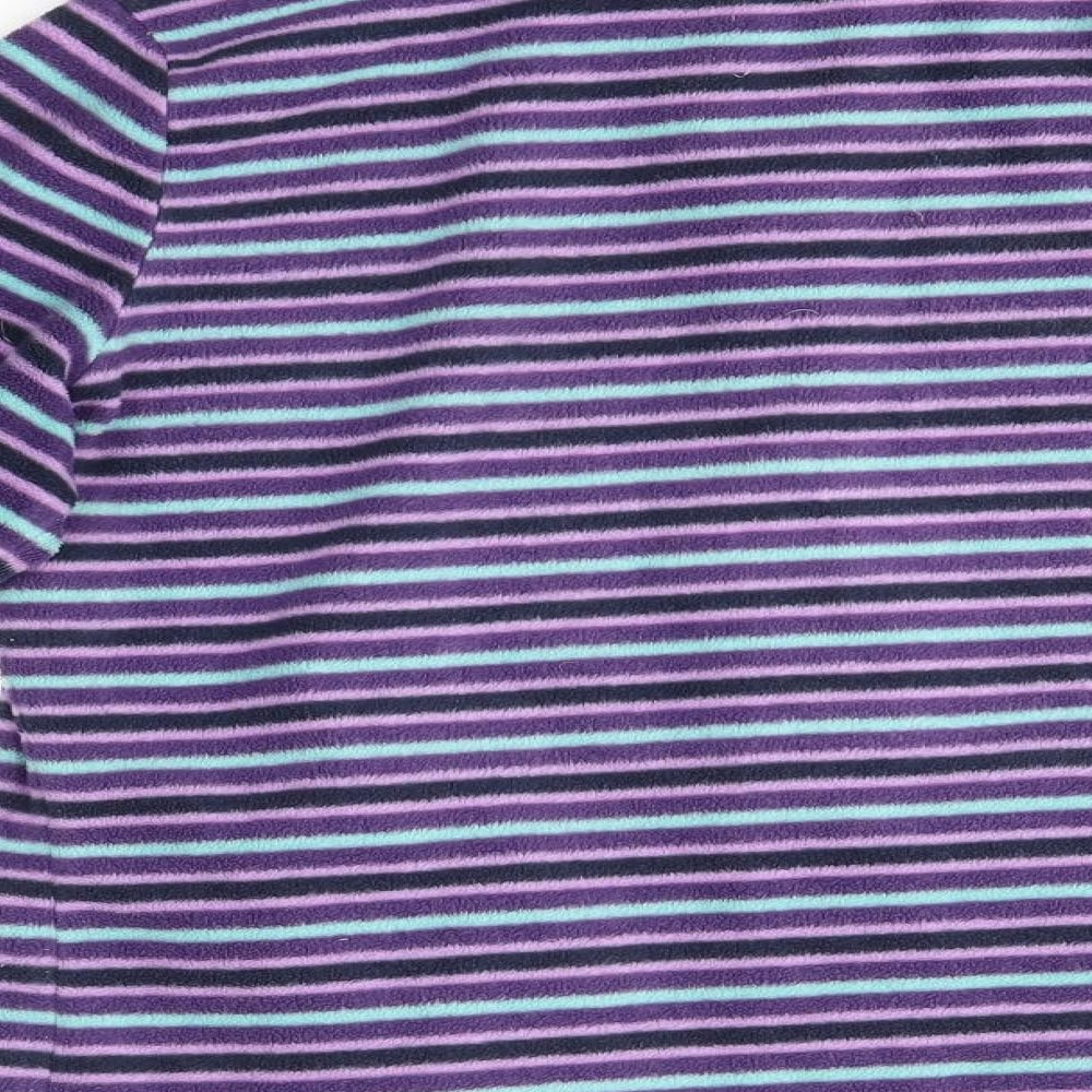 M&S Womens Purple Striped  Full Zip Jumper Size M