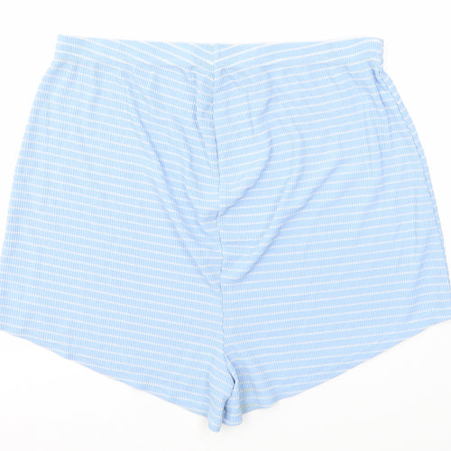 Boohoo Womens Blue Striped  Sailor Shorts Size 16