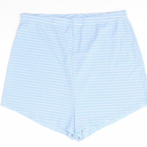 Boohoo Womens Blue Striped  Sailor Shorts Size 16