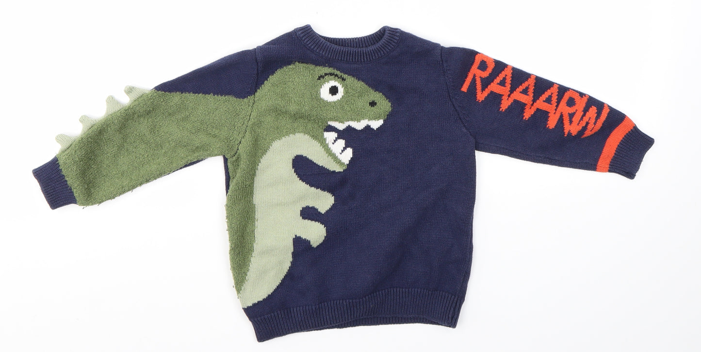 Very Boys Multicoloured   Pullover Jumper Size 2-3 Years  - Dinosaur