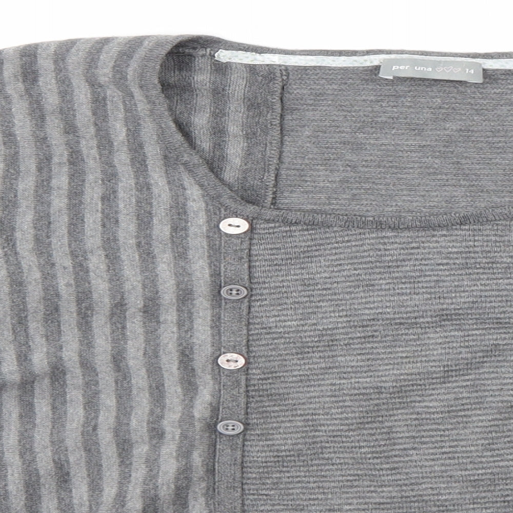 M&S Womens Grey   Pullover Jumper Size 14