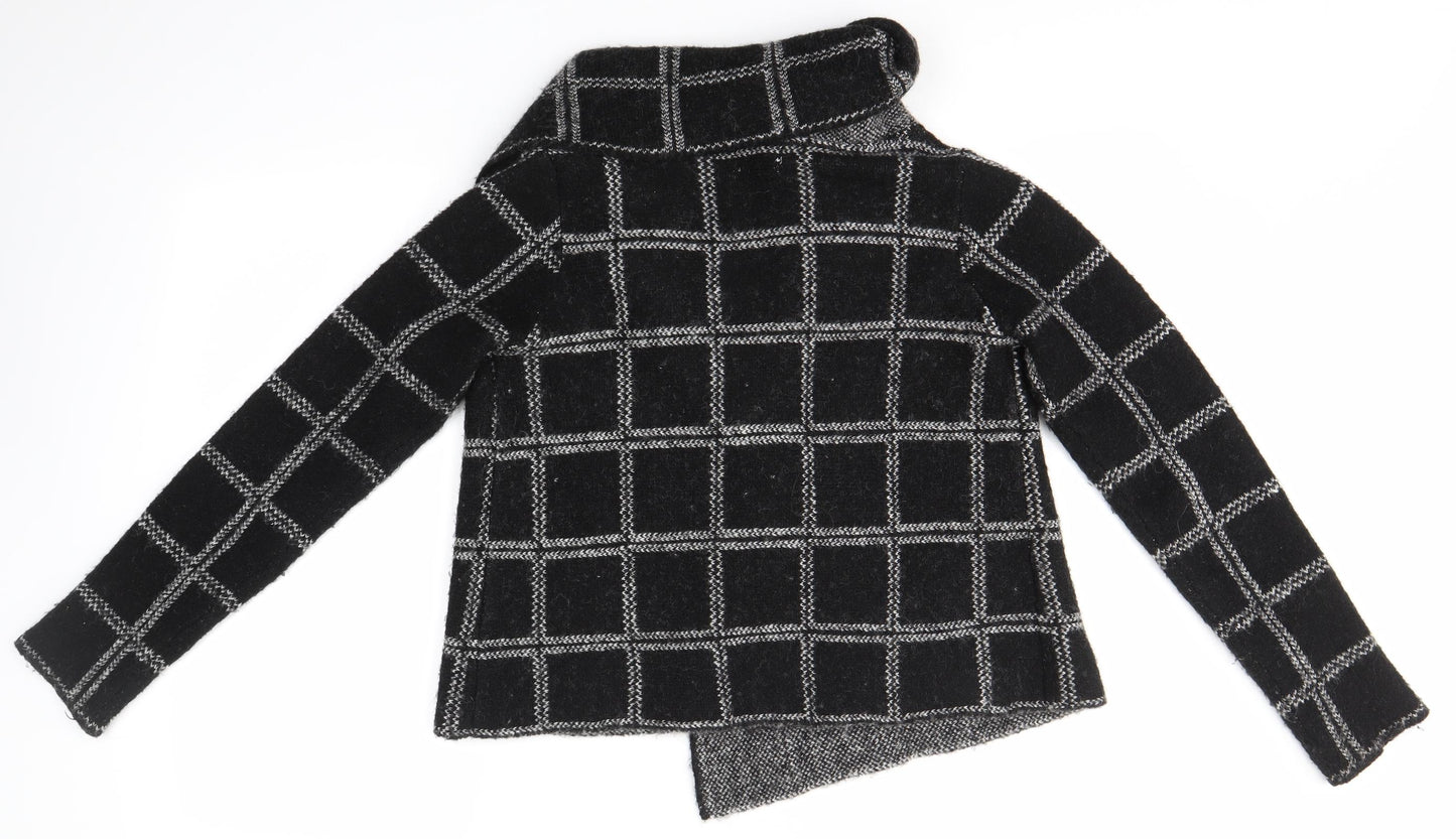 Kenar Womens Black Check  Cardigan Jumper Size S