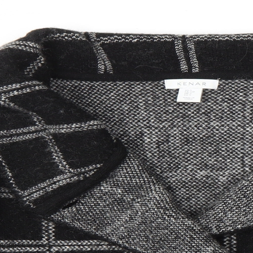 Kenar Womens Black Check  Cardigan Jumper Size S