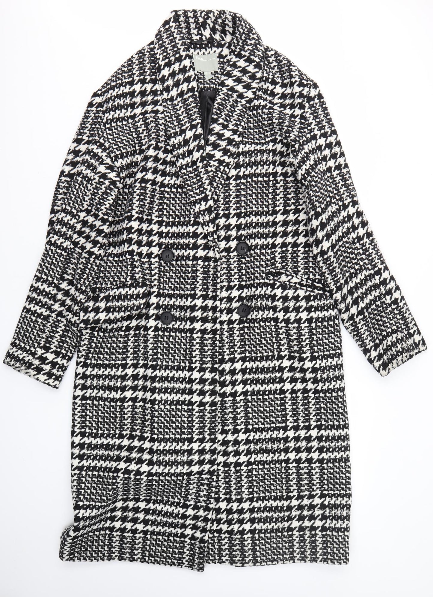 ASOS Womens Multicoloured Check  Overcoat Coat Size 12
