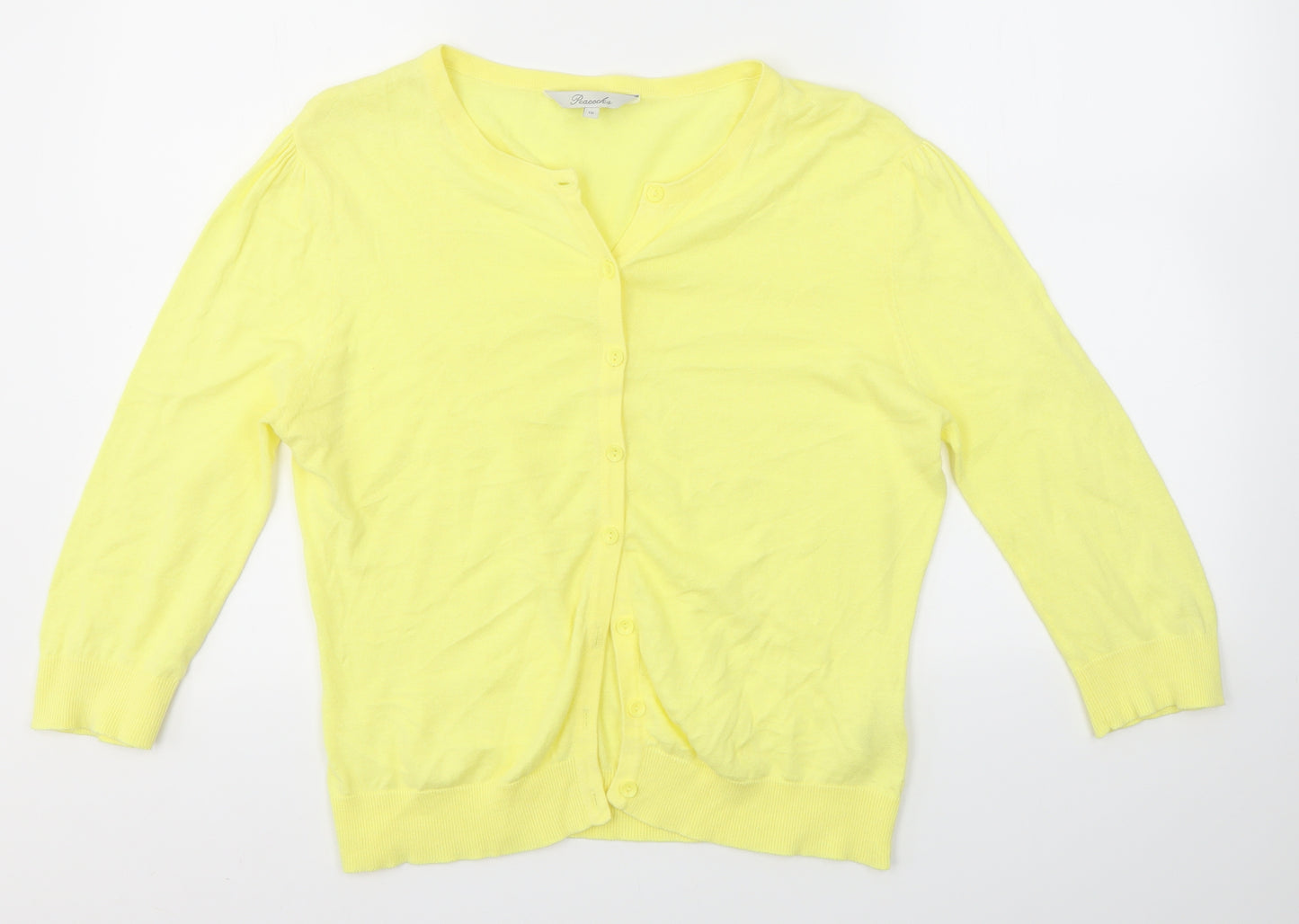Peacocks Womens Yellow   Cardigan Jumper Size 16