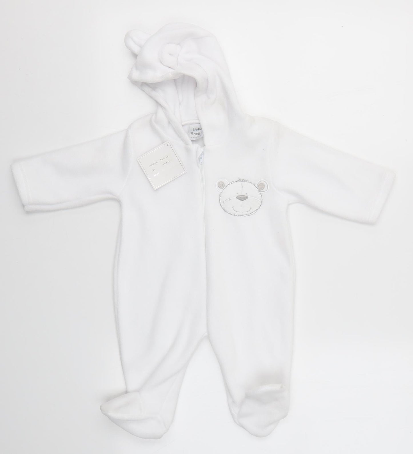 Bebe Bonito Baby White   Babygrow One-Piece Size 3-6 Months